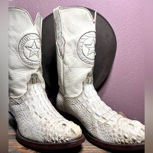 Black Jack Boots Size 10.5 White Alligator Hornback